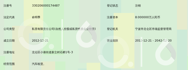 宁波北仑畅通汽车租赁